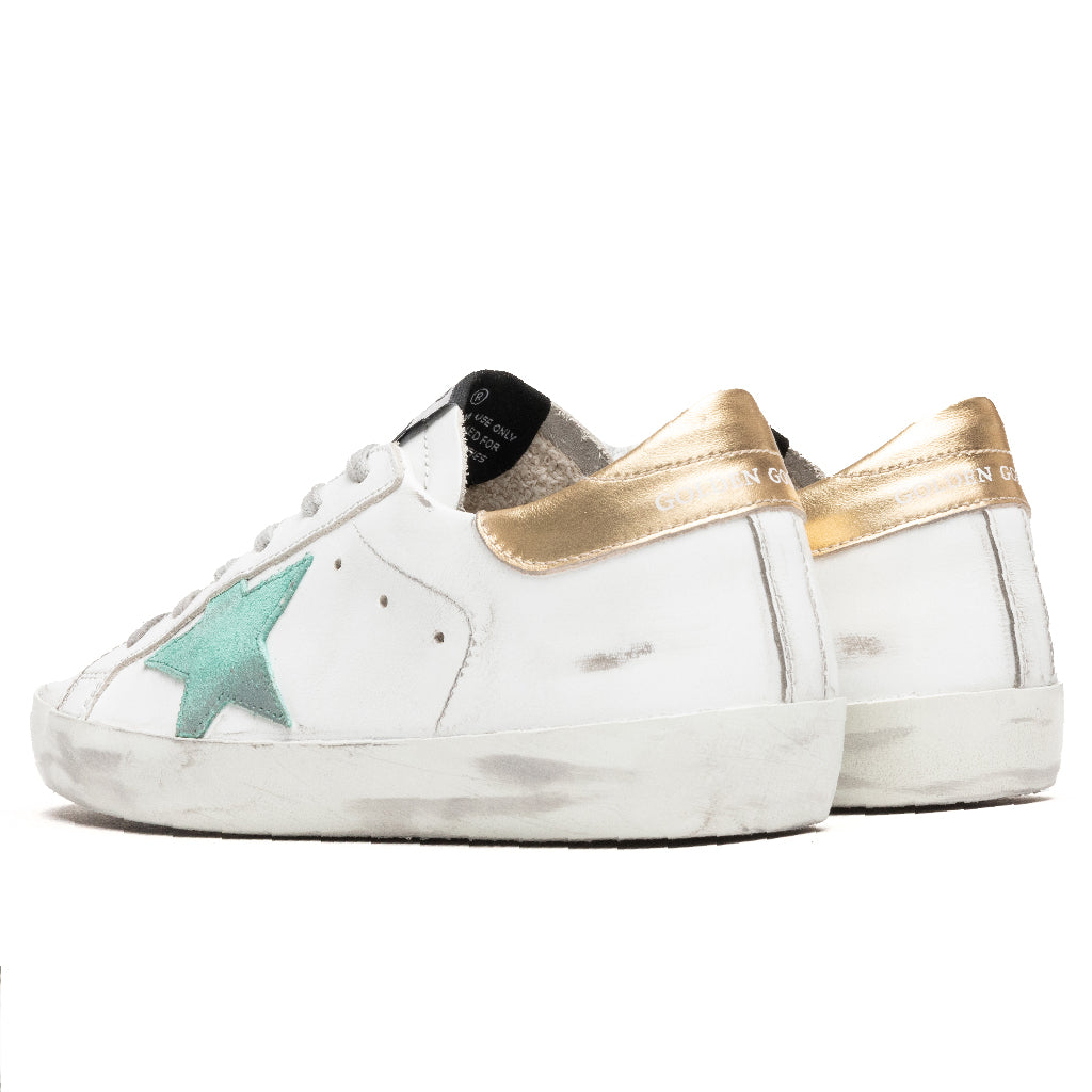 Women's Super-Star Sneakers - White/Green/Gold