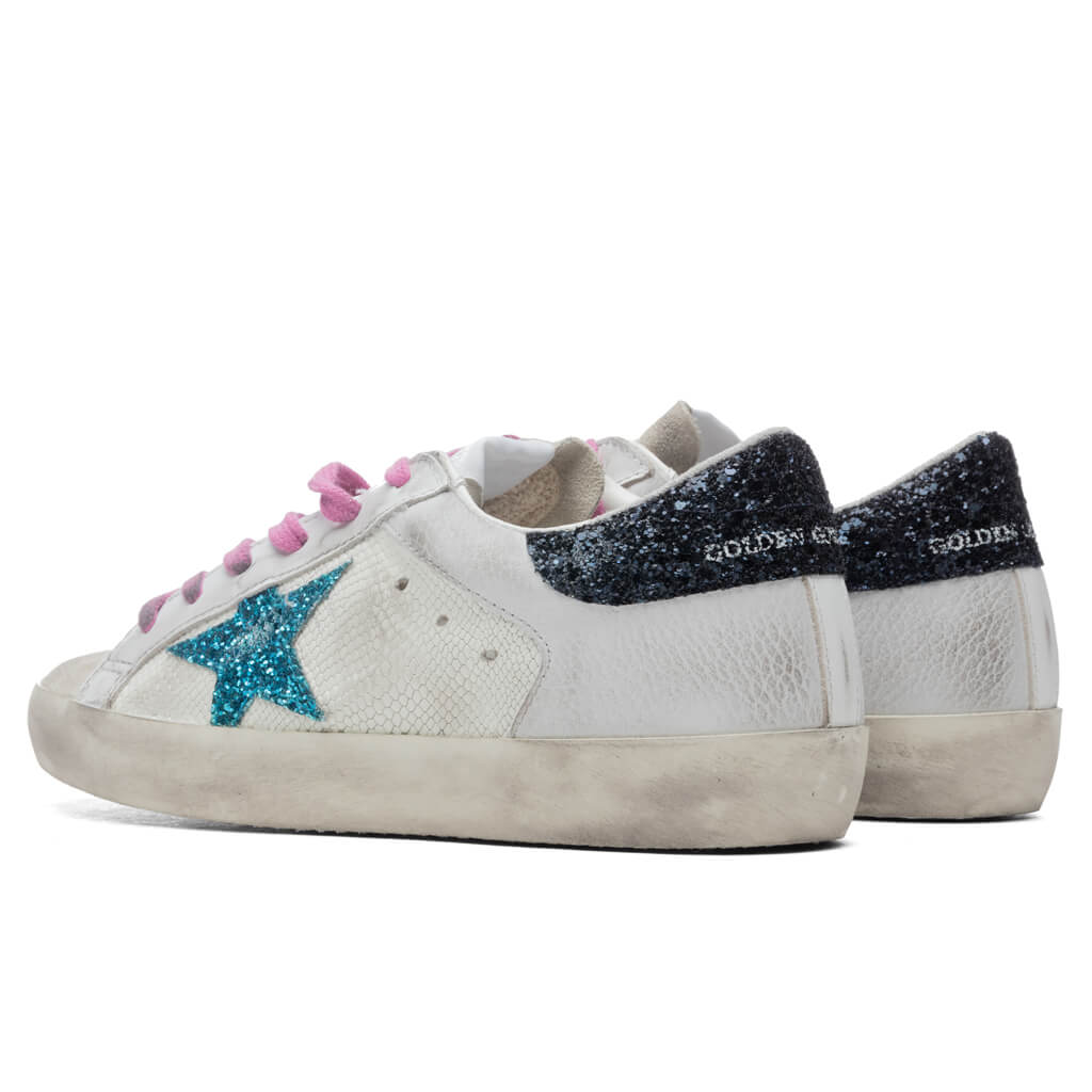 Women's Super-Star Sneakers - White/Light Blue/Dark Blue