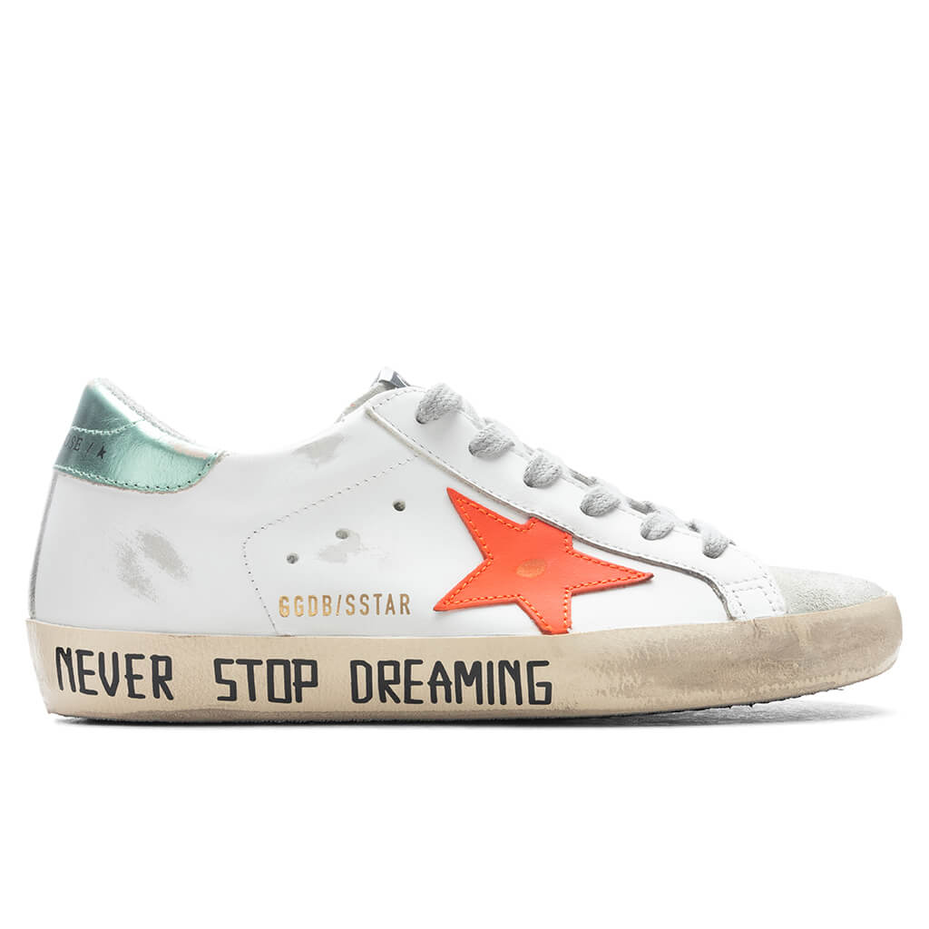 Women's Super-Star Sneakers - White/Orange/Pastel Green