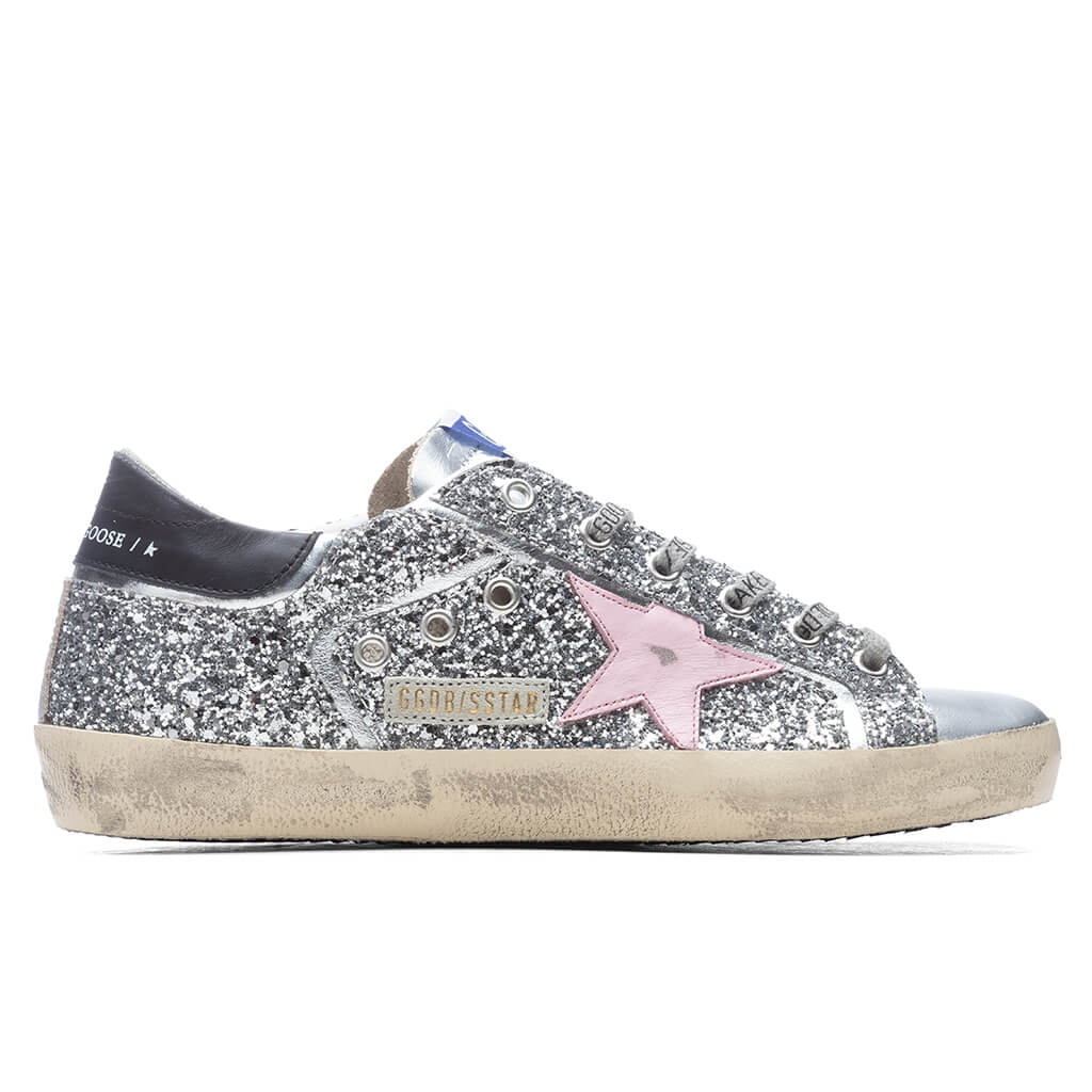 Women's Super-Star Sneakers - Silver/Baby Pink/Black