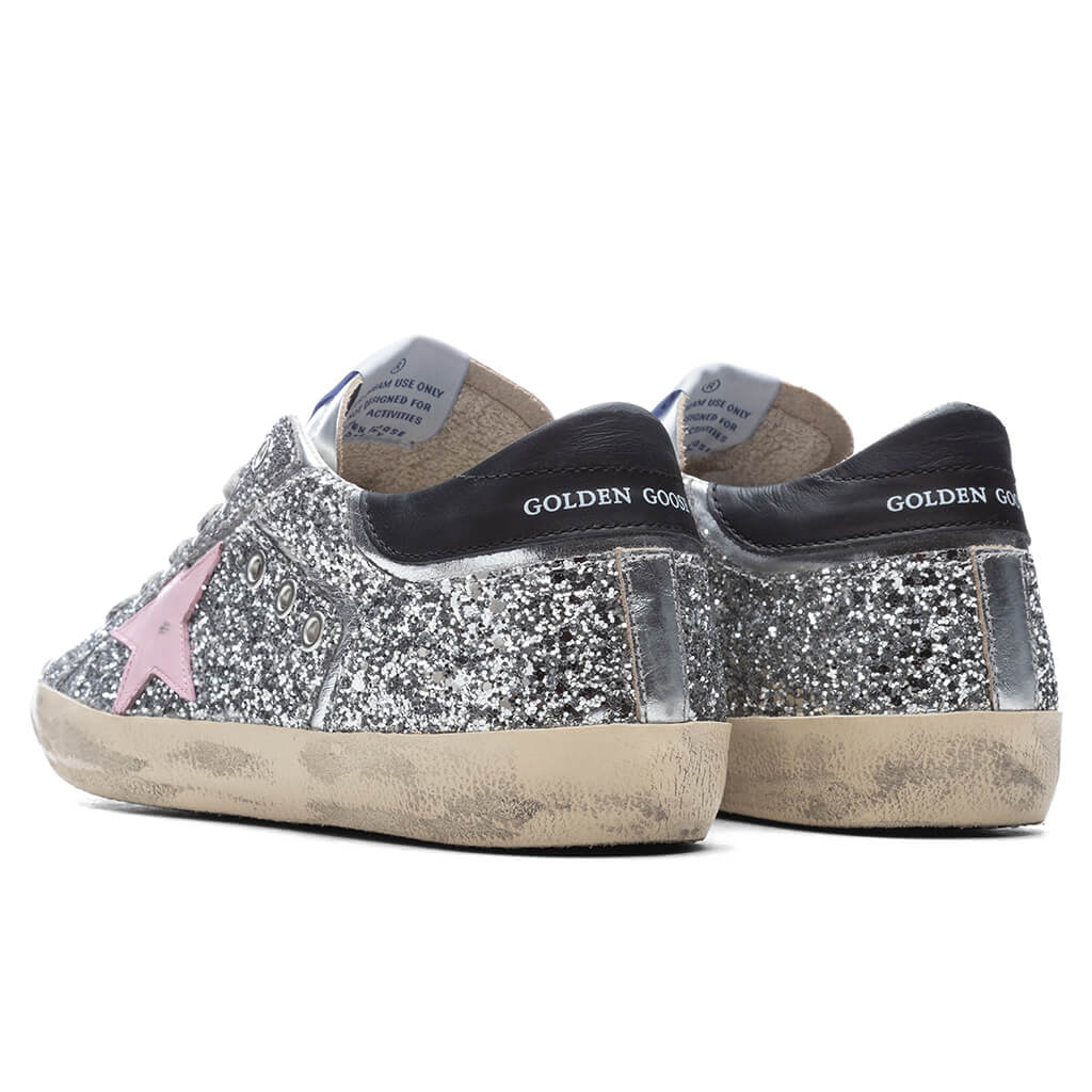 Women's Super-Star Sneakers - Silver/Baby Pink/Black