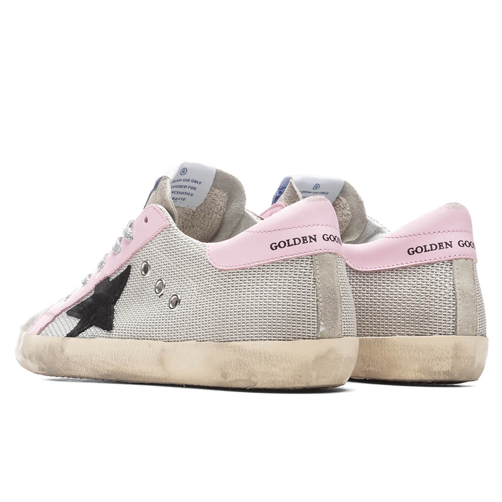 Women's Super-Star Sneakers - Silver/Black/Baby Pink