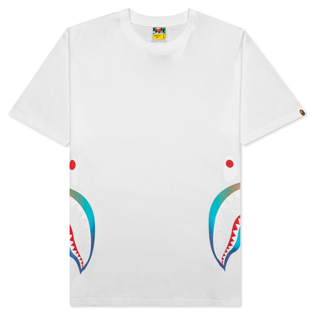 Gradation Side Shark Tee - White