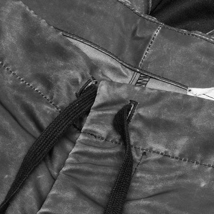 Washed Satin 50/50 Long Slim Pant - Black