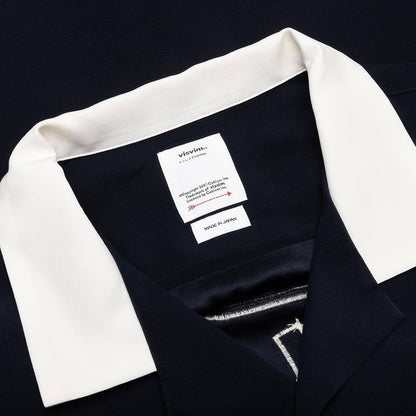 Hacking Short Sleeve Silk - Navy