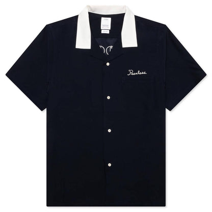 Hacking Short Sleeve Silk - Navy