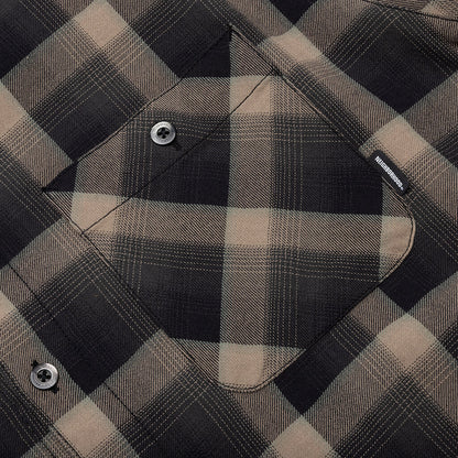 Half Hombre Check Shirt L/S - Beige