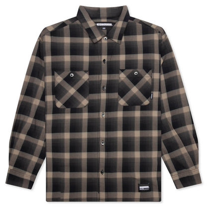 Half Hombre Check Shirt L/S - Beige
