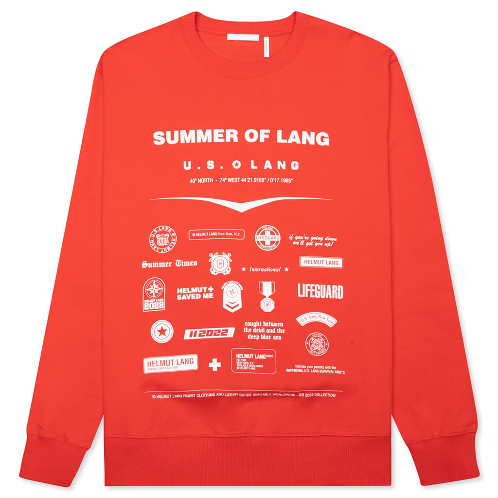 Badge Crewneck - Fiery Red