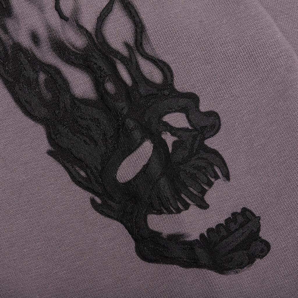 Flaming Skull Crewneck - Grey/Black