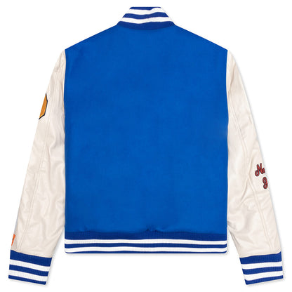 Heron Patches Varsity Jacket - Blue/Yellow