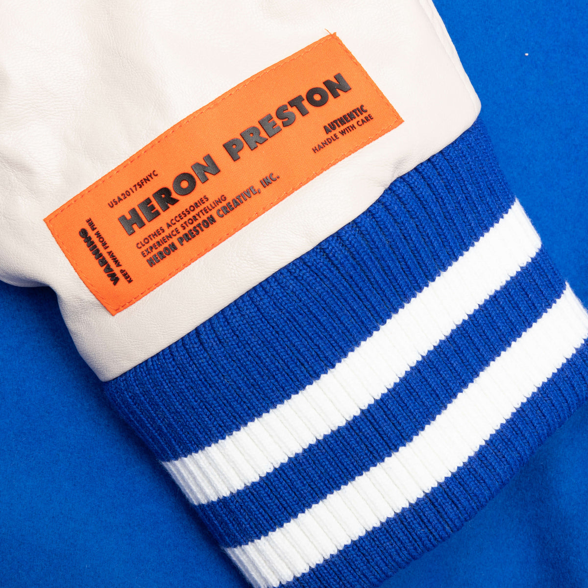 Heron Patches Varsity Jacket - Blue/Yellow