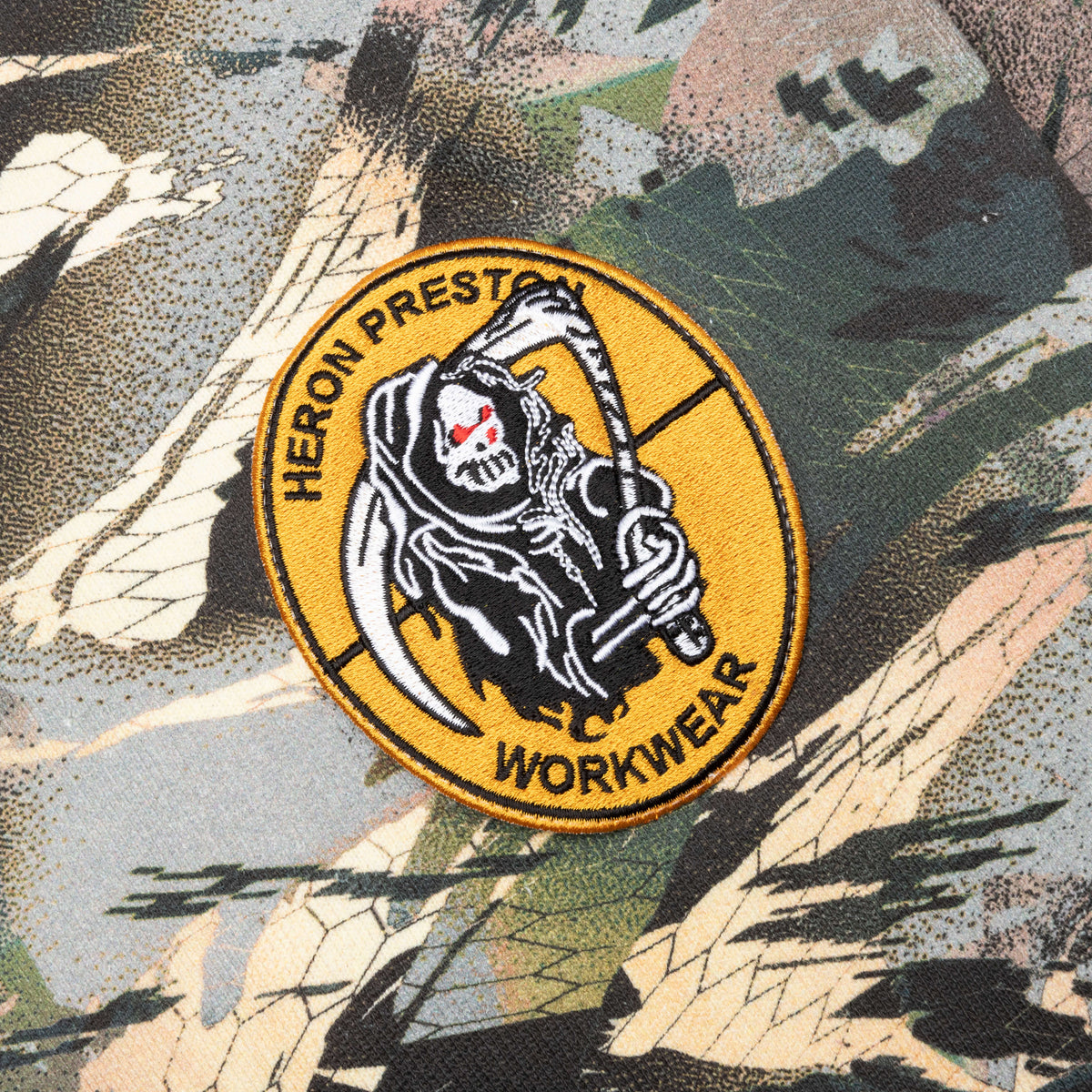 Hoodie Camo Flaming Sleeve - Camouflage Green