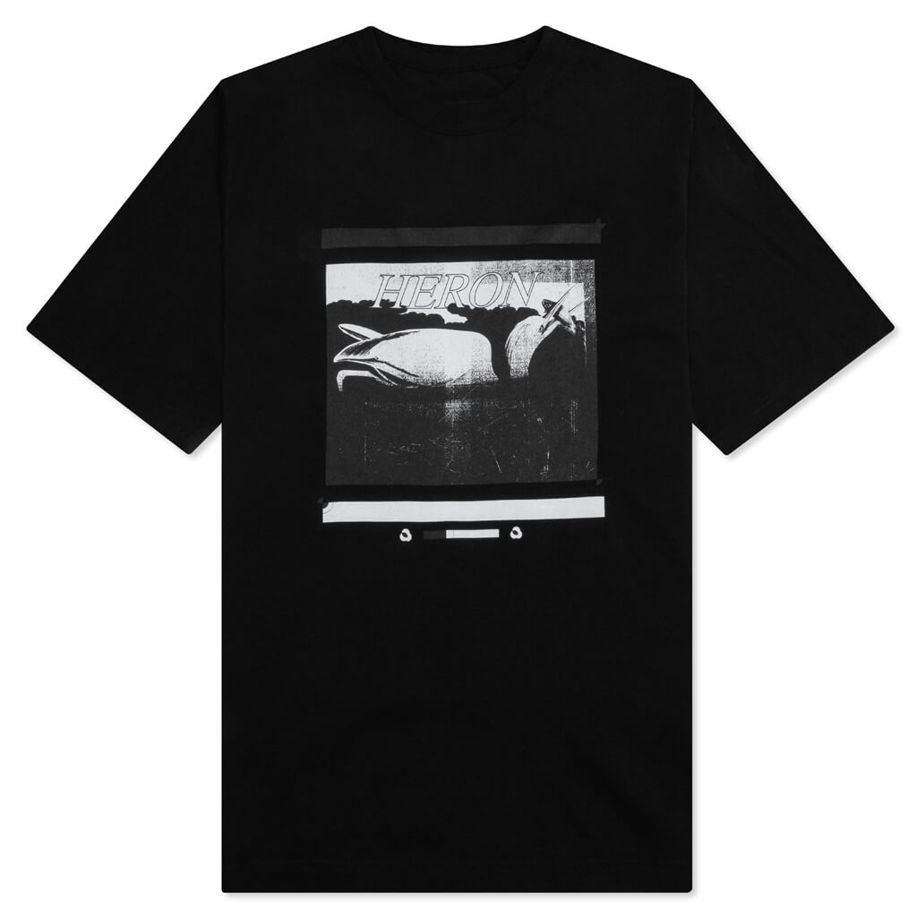 Misprinted Heron S/S Tee - Black/Black