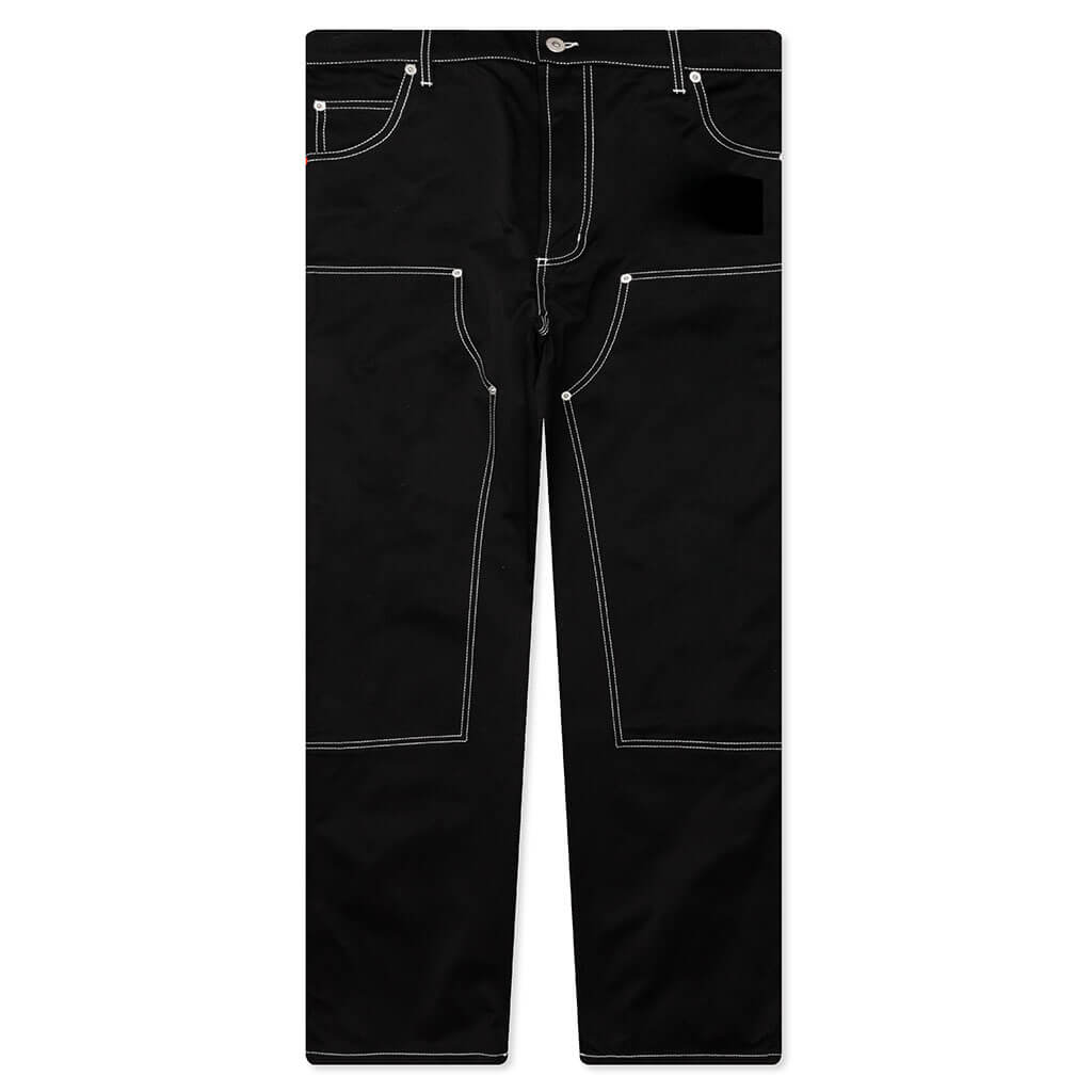 Misprinted White Stitch Canvas Carpenter - Black