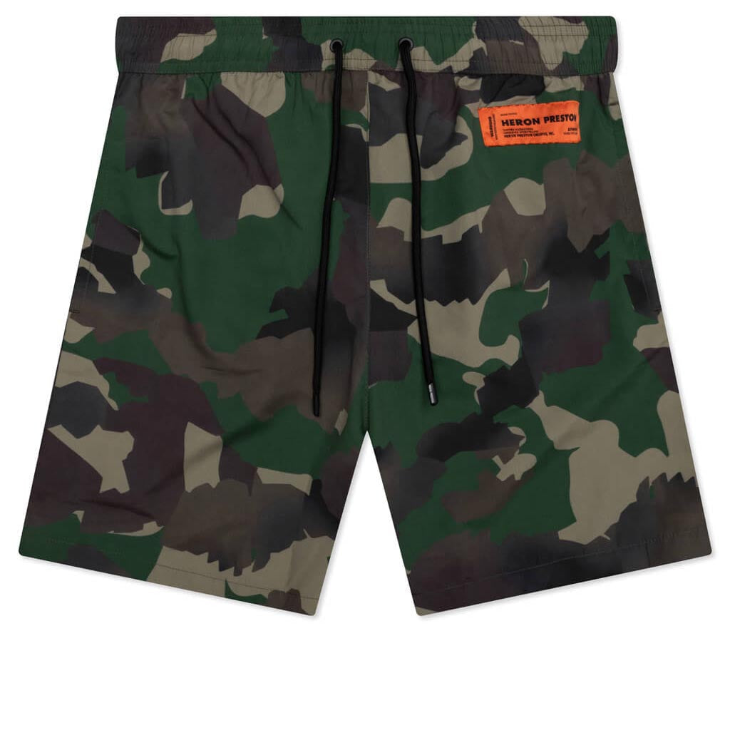 Nylon Swim Shorts - Military Green/No Color