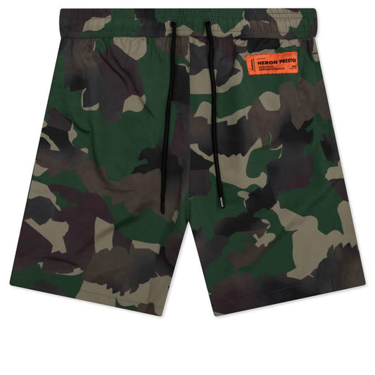 Nylon Swim Shorts - Military Green/No Color