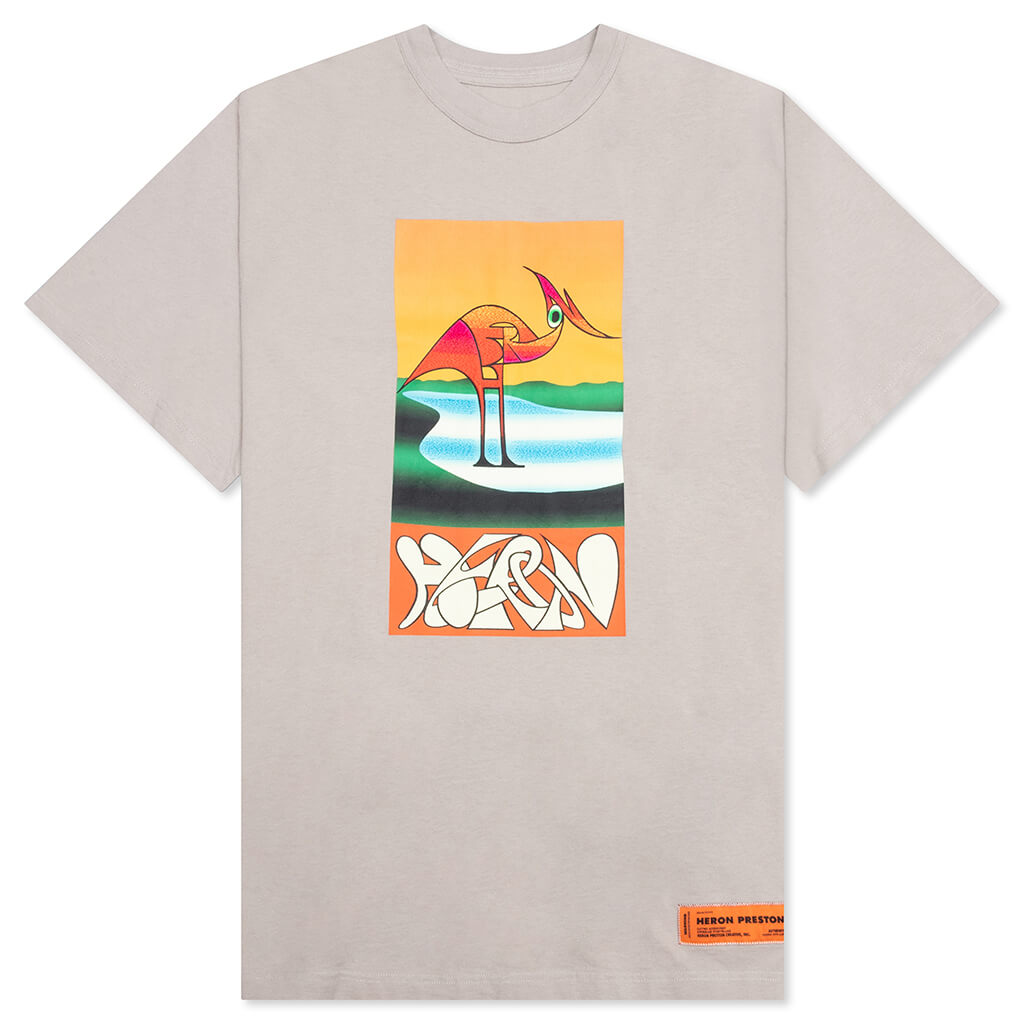 S/S Tee OS Heron Abstract - Grey/Orange