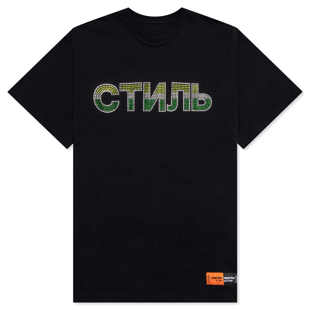 S/S Tee Reg CTNMB Strass - Black/Green