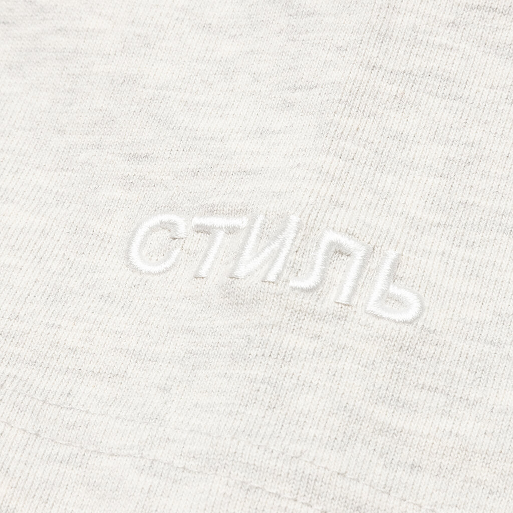 S/S Turtleneck Pocket CTNMB - Grey Melange/White