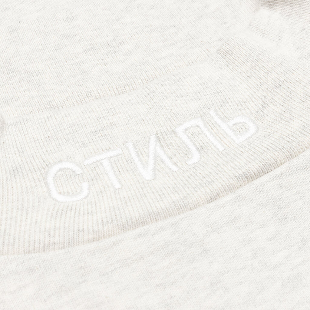 S/S Turtleneck Pocket CTNMB - Grey Melange/White