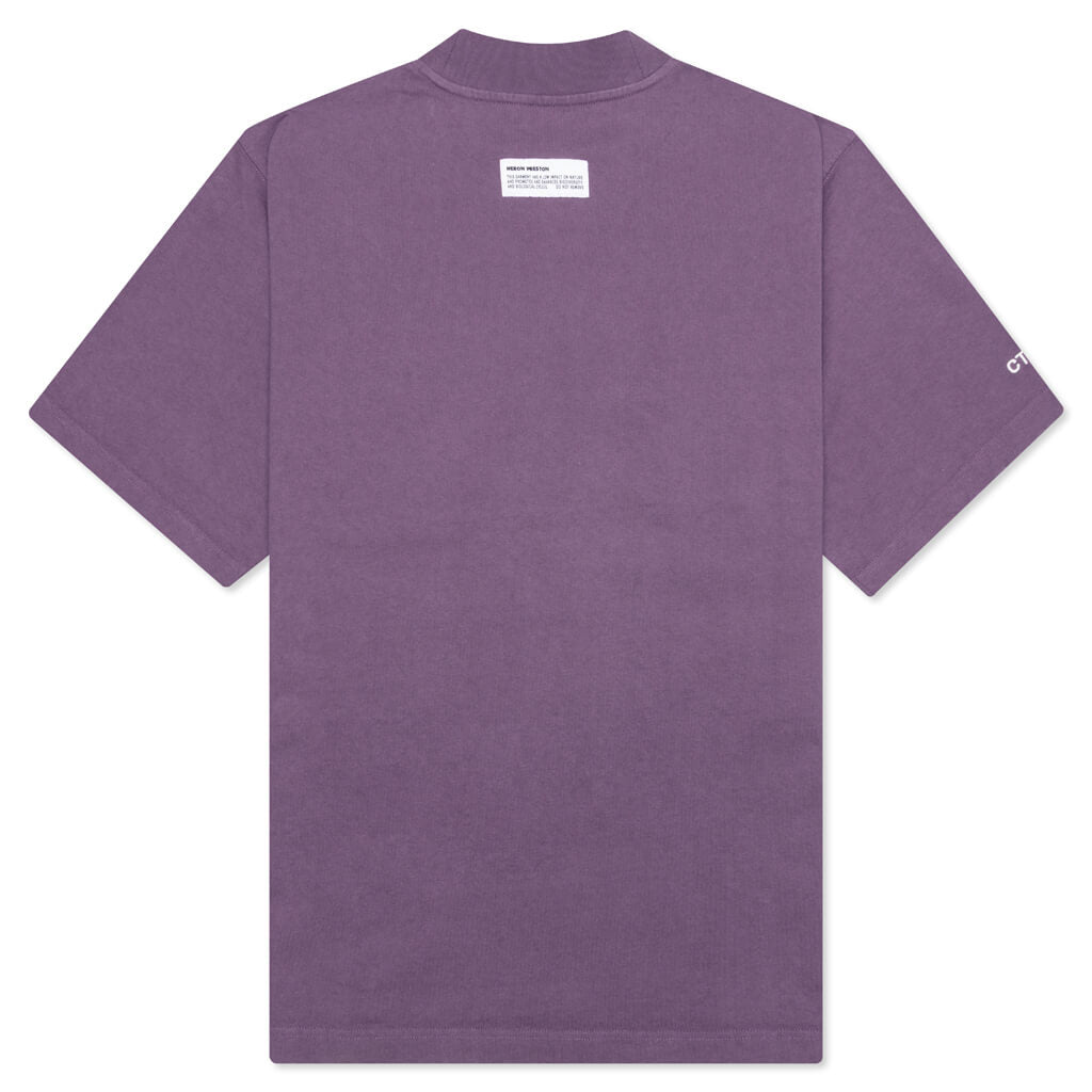 S/S Turtleneck Pocket CTNMB - Purple/White