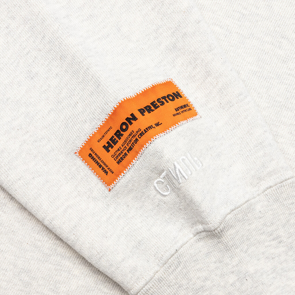 Split Herons Crewneck - Grey Melange/Orange
