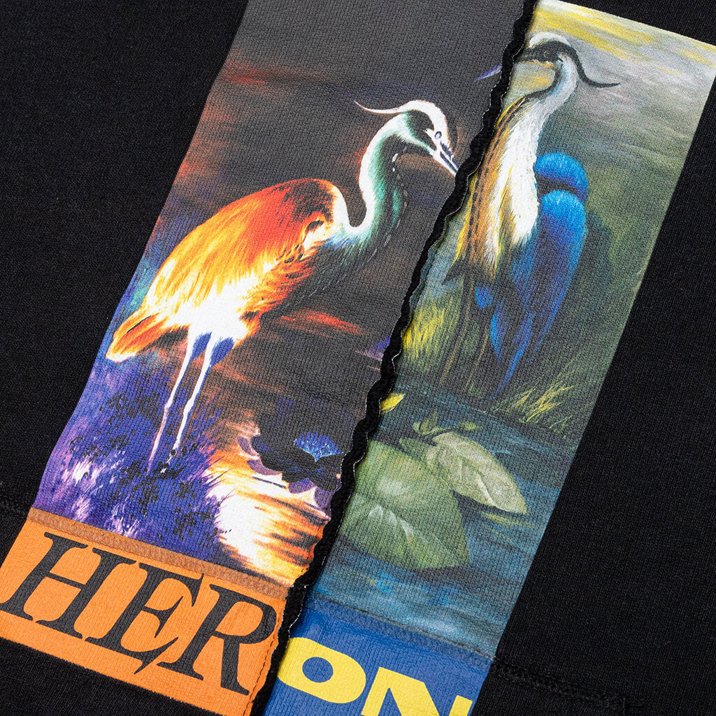 Split Herons Hoodie - Black/Orange