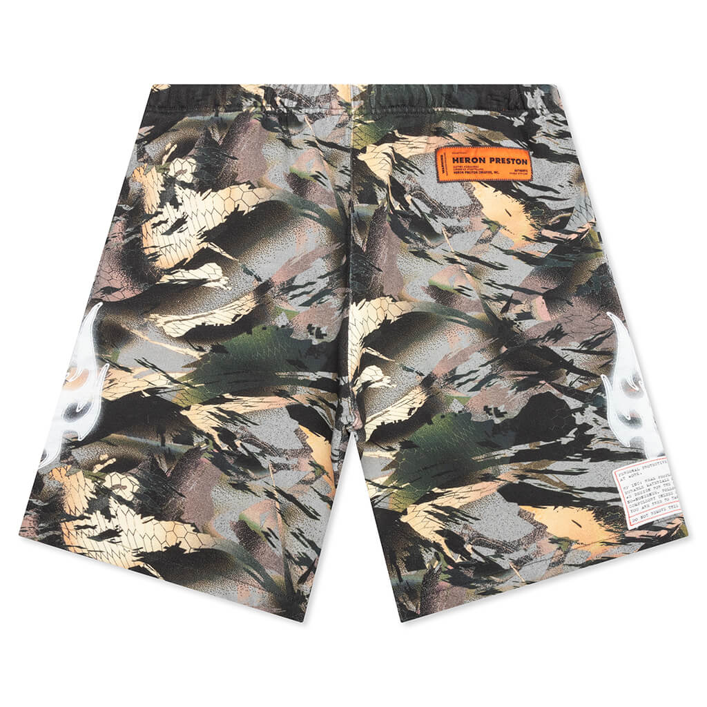 Sweatshorts Camo Flaming - Camouflage Green