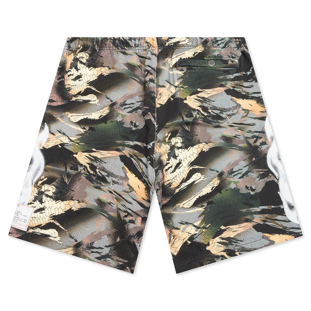 Sweatshorts Camo Flaming - Camouflage Green