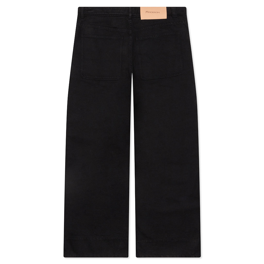 High Waist Wide Leg Trousers - Black