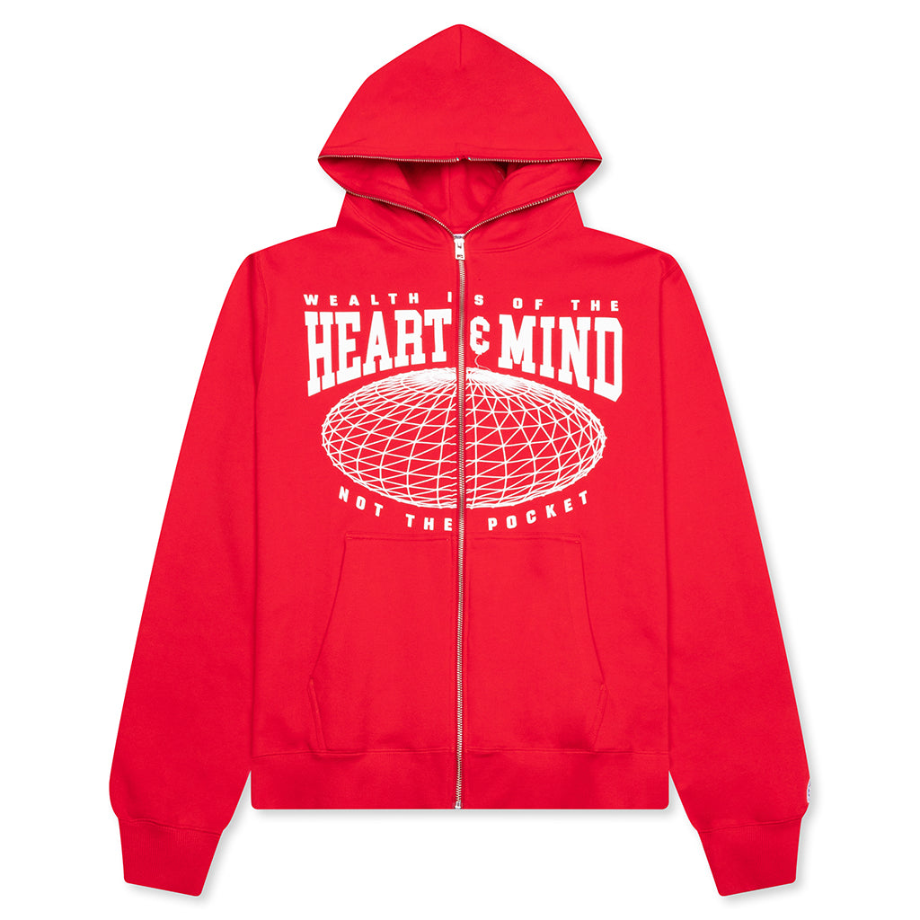 HMU Zip Front Hoodie - Red