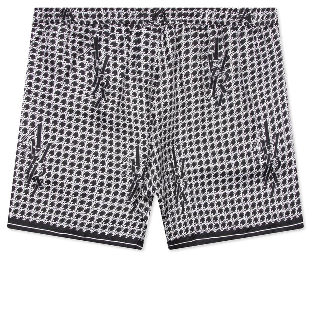 Houndstooth Silk Short - Black