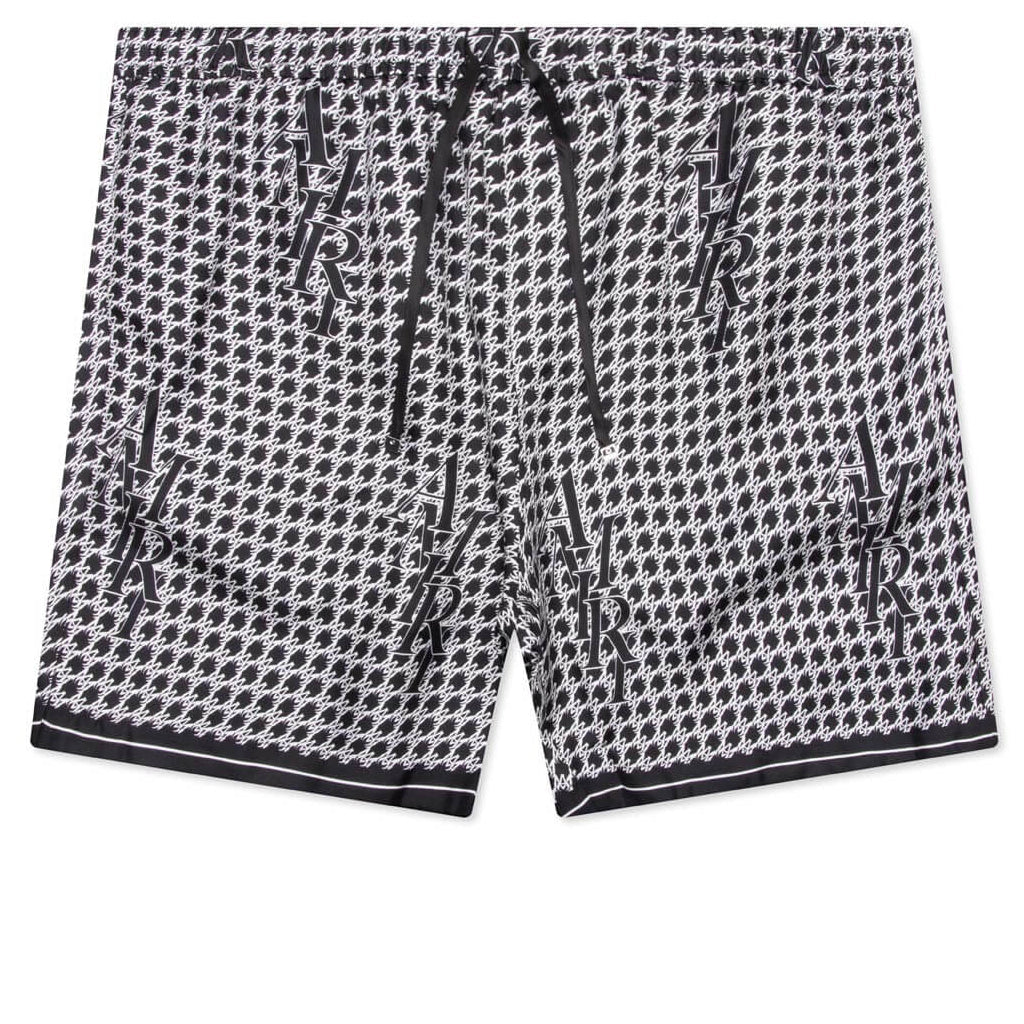 Houndstooth Silk Short - Black