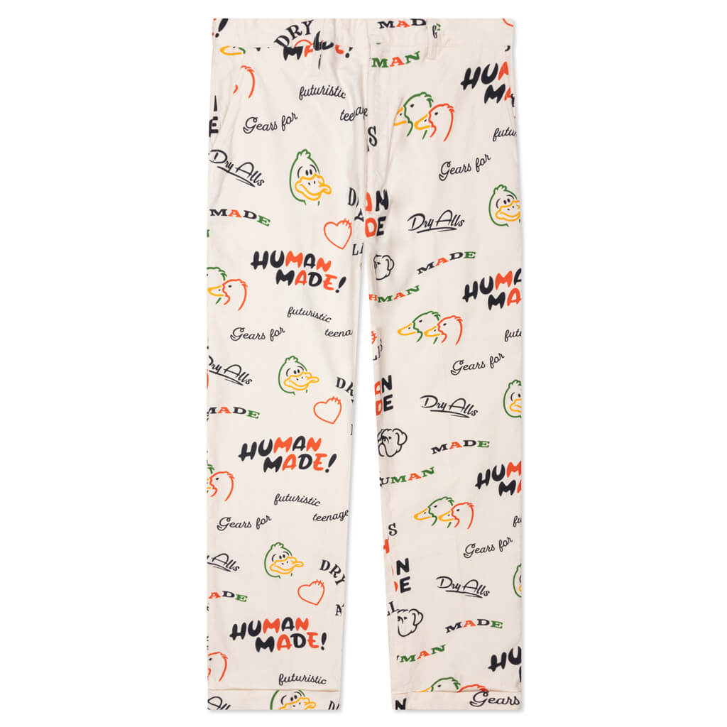 Printed Chino Pants - White