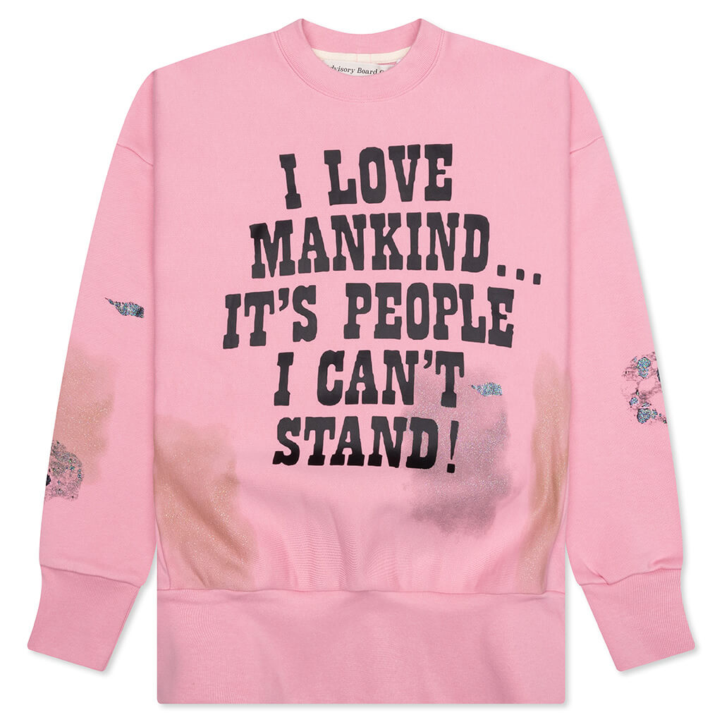 I Love Mankind But... Sweatshirt - Pink