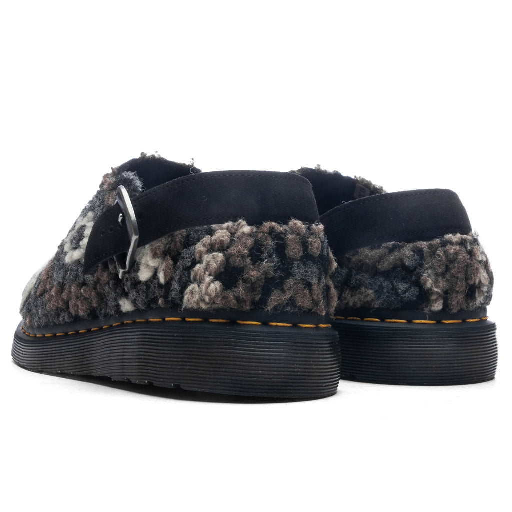Isham Crochet Wool Suede Mules - Black