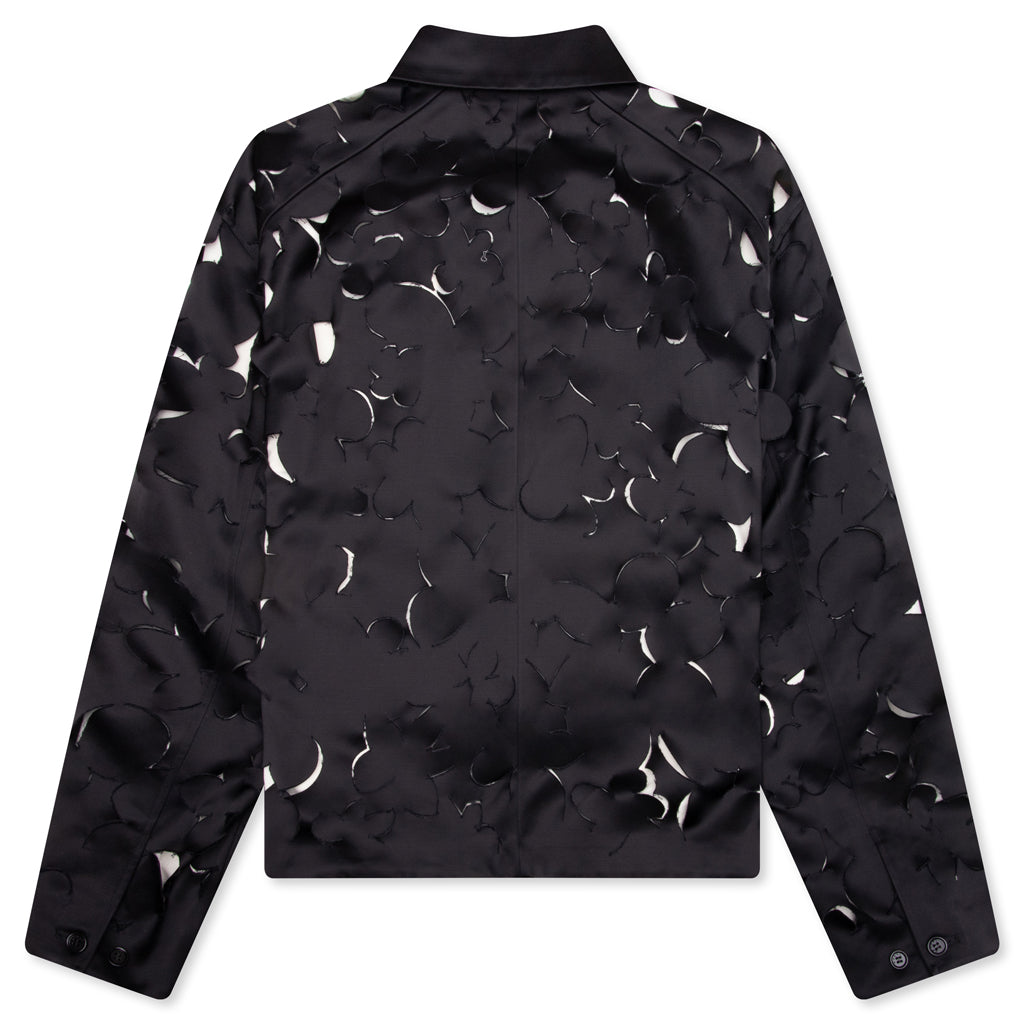 Duchess Satin Jacket With Cut-Out Detail - Black