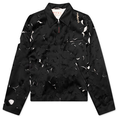 Duchess Satin Jacket With Cut-Out Detail - Black