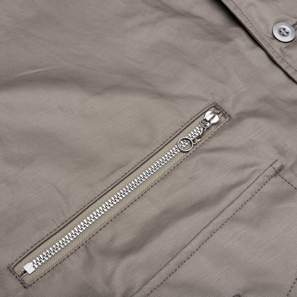 Multi-Pocket Chore Jacket - Grey Beige