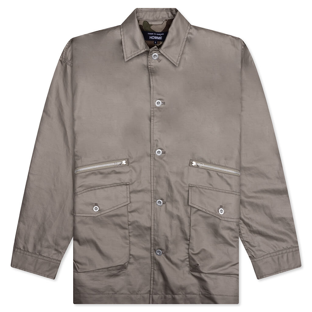 Multi-Pocket Chore Jacket - Grey Beige