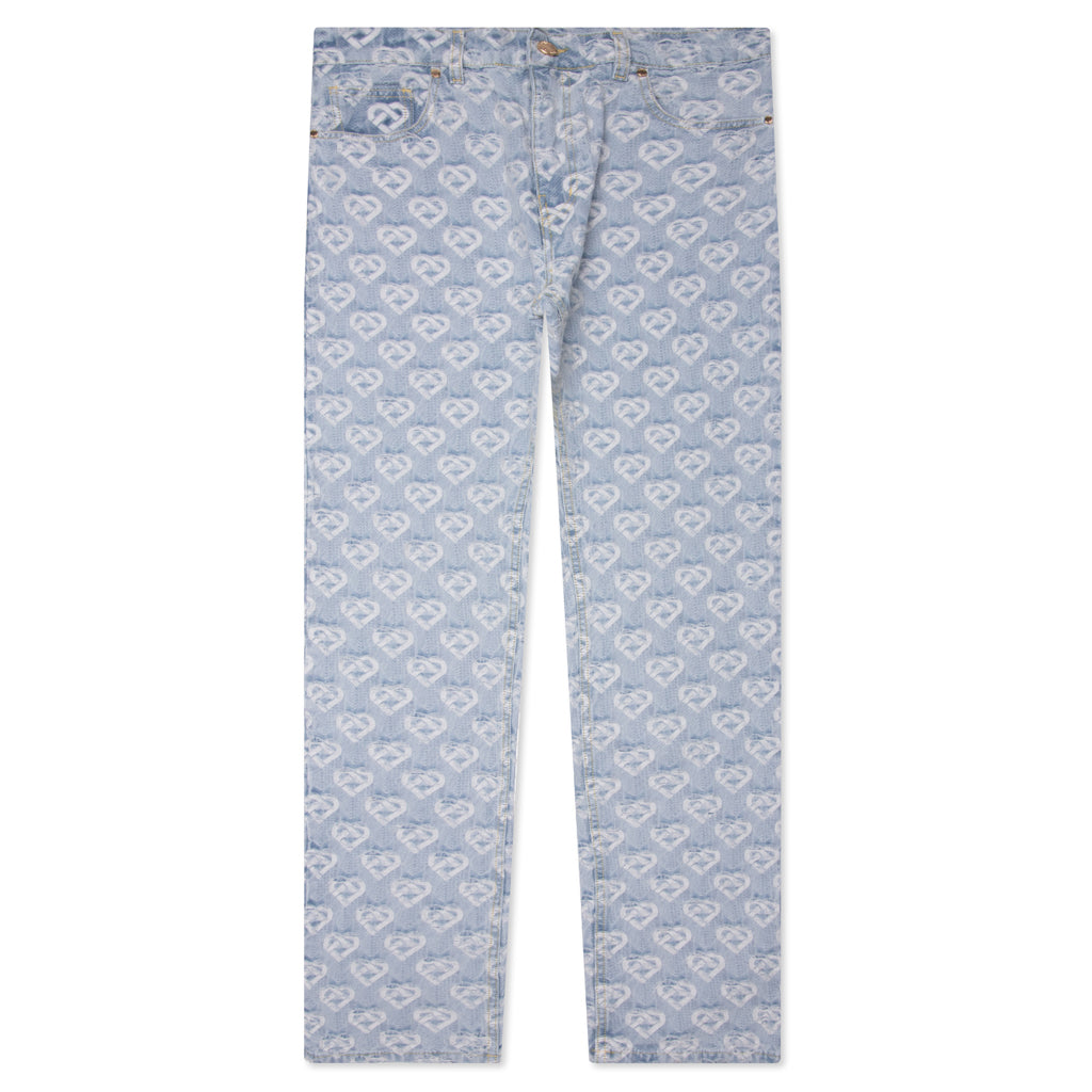 Jacquard Denim Jeans - Washed Indigo