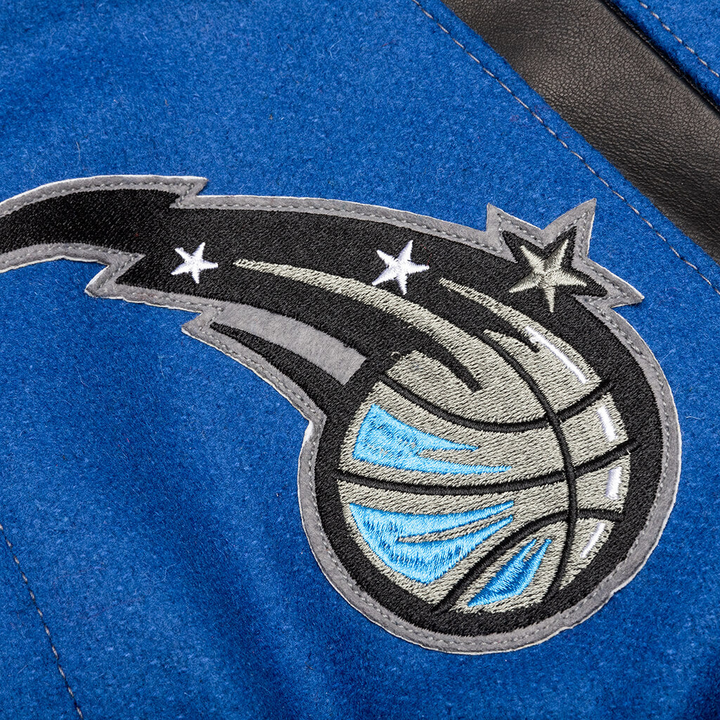 NBA Collage Wool/Leather Jacket - Royal Blue