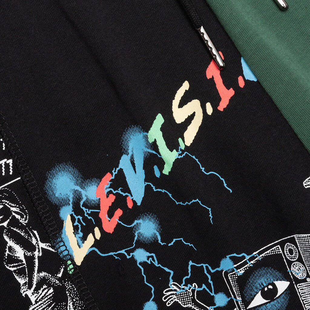 Television Split Jersey Shorts - Black/Green