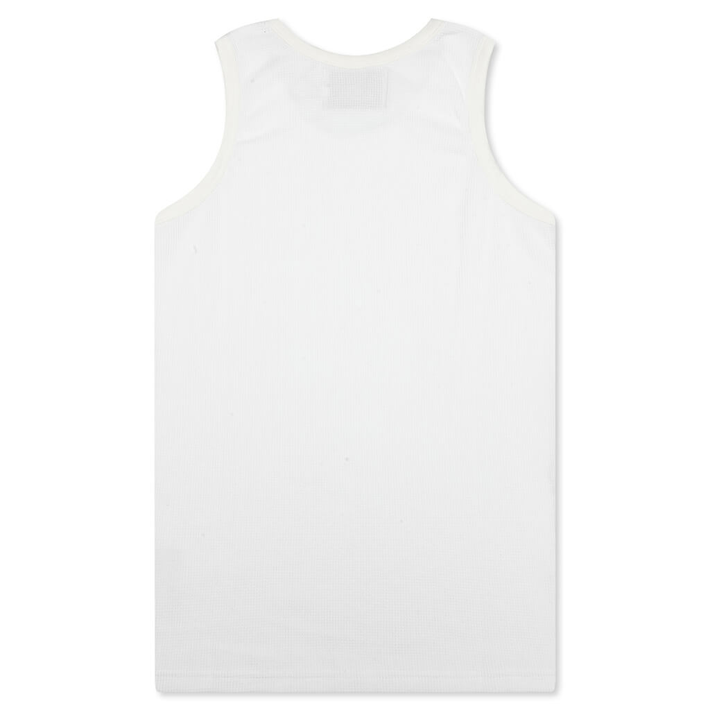 Waffle Knit Singlet Tank Top - White
