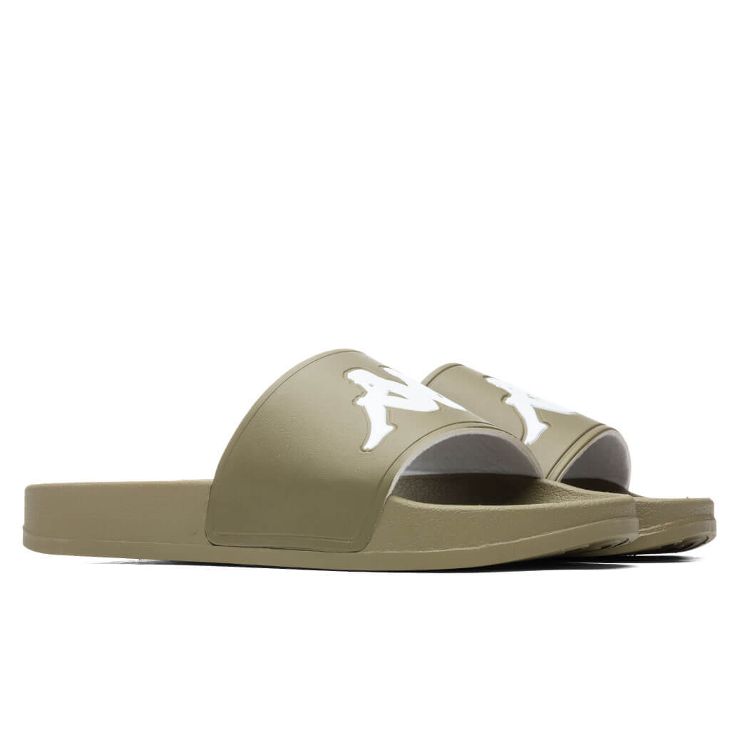 Authentic Adam 2 Slides - Green Olive/White