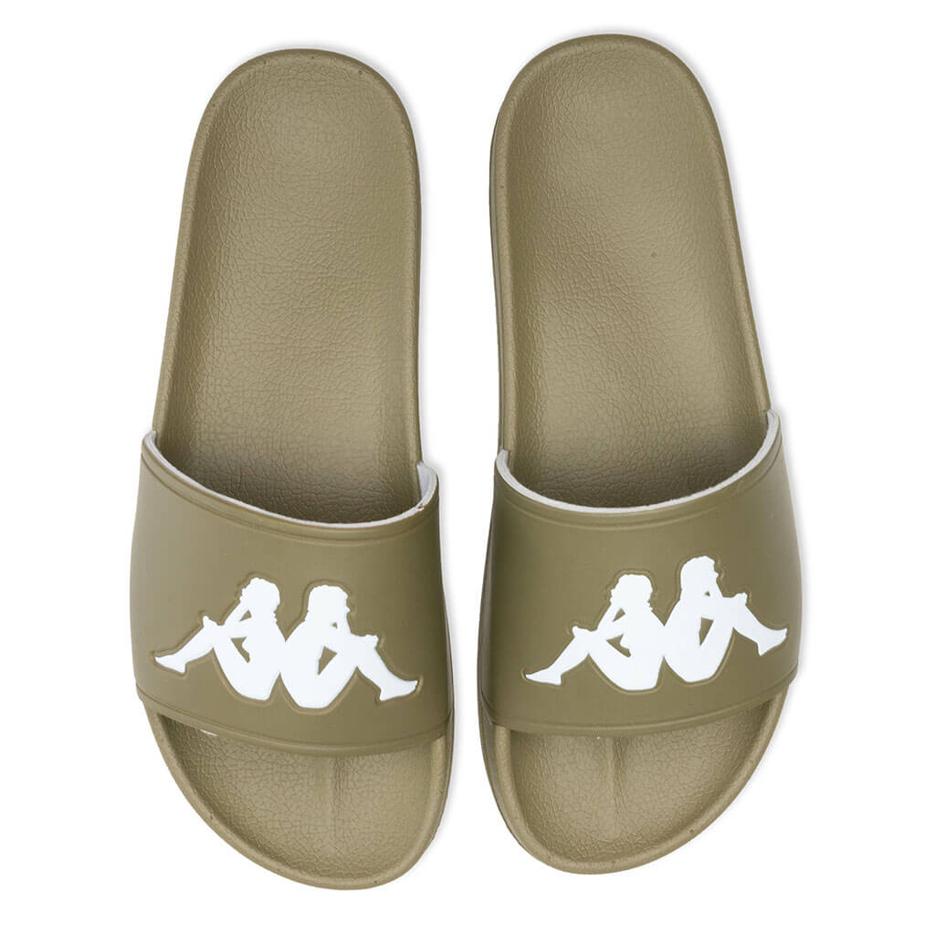 Authentic Adam 2 Slides - Green Olive/White