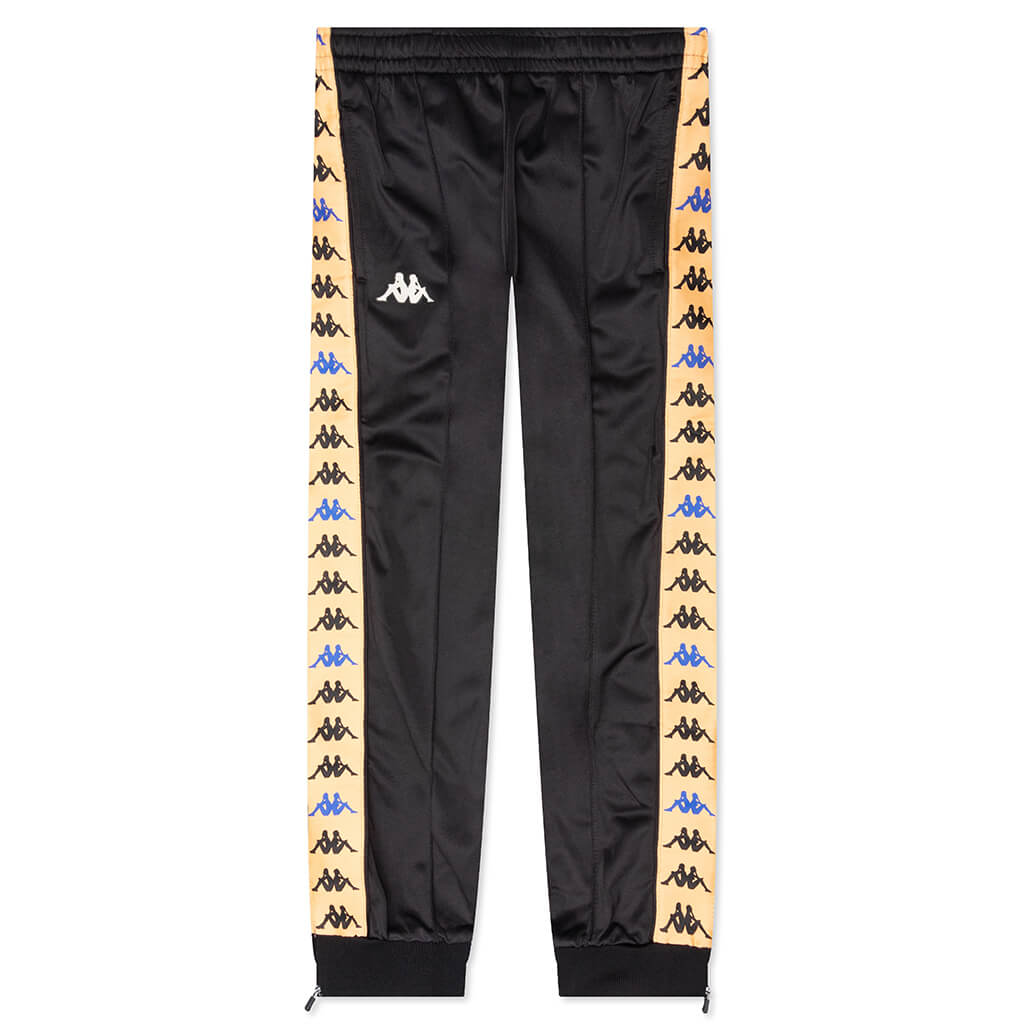 Kid's 222 Banda Deky Trackpants - Black Smoke/Orange Salmon/Blue Princess