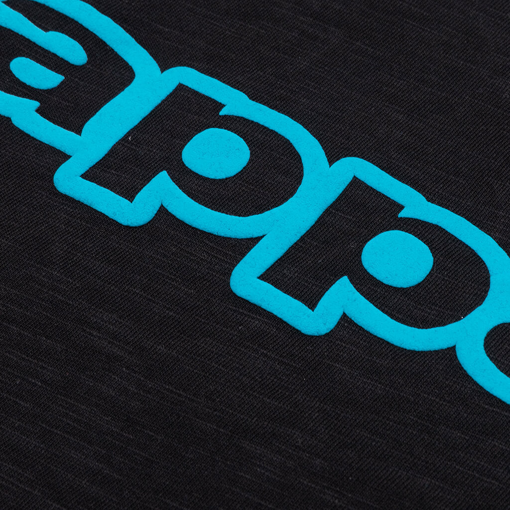 Logo Tape Cabal T-Shirt - Black/Blue Turkis