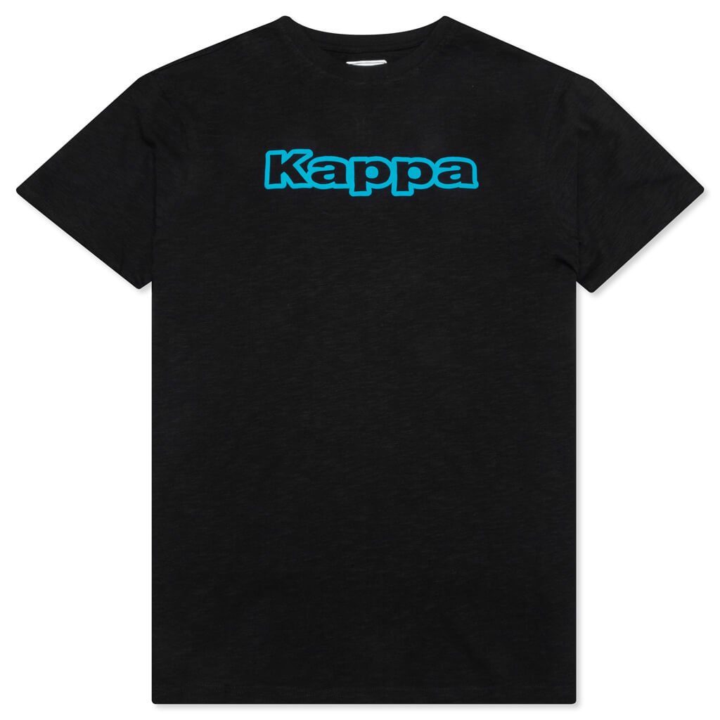 Logo Tape Cabal T-Shirt - Black/Blue Turkis